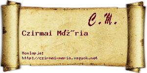 Czirmai Mária névjegykártya