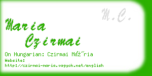 maria czirmai business card
